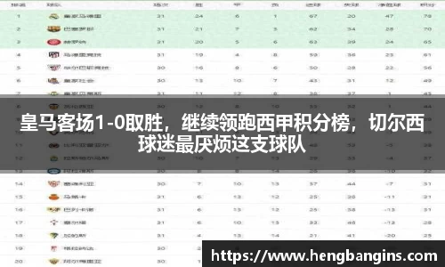 皇马客场1-0取胜，继续领跑西甲积分榜，切尔西球迷最厌烦这支球队